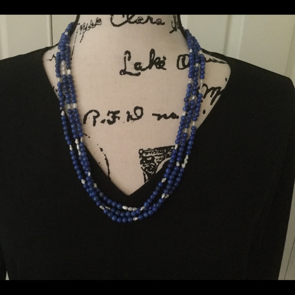 Lapis necklace and bracelet